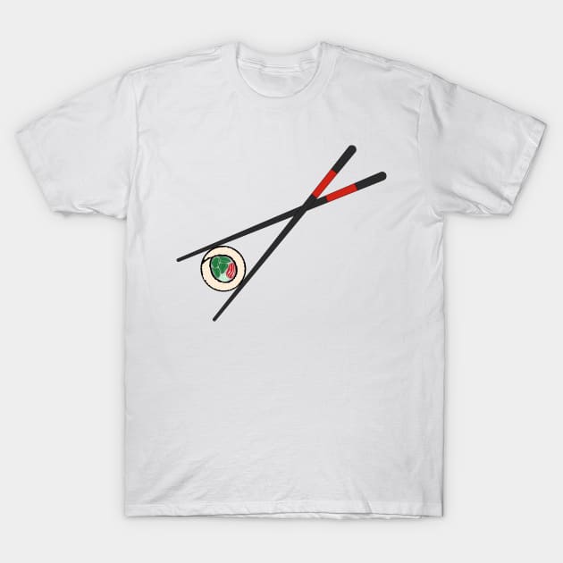 Chopsticks with Sushi T-Shirt by medimidoodles